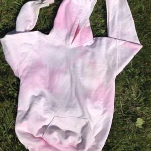handmade baby pink tie dye hoodie 🤍💫